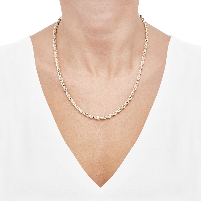 Main Image 4 of 4.5mm Silk Rope™ Chain Necklace in Solid 14K Gold - 20"