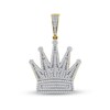 Thumbnail Image 1 of 1-1/5 CT. T.W. Baguette and Round Diamond Crown Necklace Charm in 10K Gold