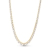 Thumbnail Image 1 of Graduated White Lab-Created Sapphire Riviera Tennis Necklace in Sterling Silver with 18K Gold Plate