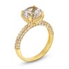 Thumbnail Image 2 of 9.0mm White Lab-Created Sapphire Ring in Sterling Silver with 18K Gold Plate