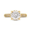 Thumbnail Image 3 of 9.0mm White Lab-Created Sapphire Ring in Sterling Silver with 18K Gold Plate
