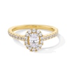 Thumbnail Image 1 of 1 CT. T.W. Oval Certified Lab-Grown Diamond Frame Engagement Ring in 14K Gold (F/SI2)