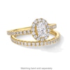 Thumbnail Image 3 of 1 CT. T.W. Oval Certified Lab-Grown Diamond Frame Engagement Ring in 14K Gold (F/SI2)