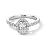 Thumbnail Image 1 of 1 CT. T.W. Oval Certified Lab-Grown Diamond Frame Engagement Ring in 14K White Gold (F/SI2)