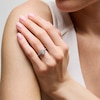 Thumbnail Image 2 of 1 CT. T.W. Oval Certified Lab-Grown Diamond Frame Engagement Ring in 14K White Gold (F/SI2)