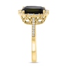 Thumbnail Image 2 of EFFY™ Collection Cushion-Cut Onyx with 1/4 CT. T.W. Baguette and Round Diamond Frame Ring in 14K Gold