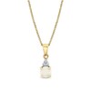 Thumbnail Image 1 of 5.0mm Opal and Diamond Accent Tri-Top Pendant in 14K Gold