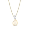 Thumbnail Image 1 of Pear-Shaped Opal and Diamond Accent Curved Drop Pendant in 14K Gold