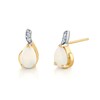 Thumbnail Image 1 of Pear-Shaped Opal and Diamond Accent Curved Drop Earrings in 14K Gold
