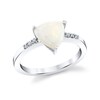 Thumbnail Image 1 of 8.0mm Trillion-Cut Opal and 1/20 CT. T.W. Diamond Ring in 10K White Gold