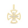 Thumbnail Image 1 of 1/4 CT. T.W. Diamond Maltese Cross Necklace Charm in 10K Gold