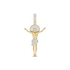 Thumbnail Image 1 of 1/3 CT. T.W. Diamond Jesus Raised on the Cross Necklace Charm in 10K Gold
