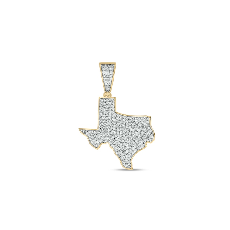 Main Image 1 of 1/2 CT. T.W. Diamond Texas Necklace Charm in 10K Gold
