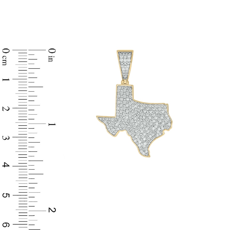 Main Image 2 of 1/2 CT. T.W. Diamond Texas Necklace Charm in 10K Gold