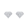 Thumbnail Image 3 of 1/3 CT. T.W. Diamond Faceted Diamond-Shaped Stud Earrings in 10K White Gold