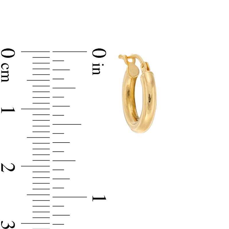 Main Image 5 of Polished Circle Necklace and Tube Hoop Earrings Set in 14K Gold