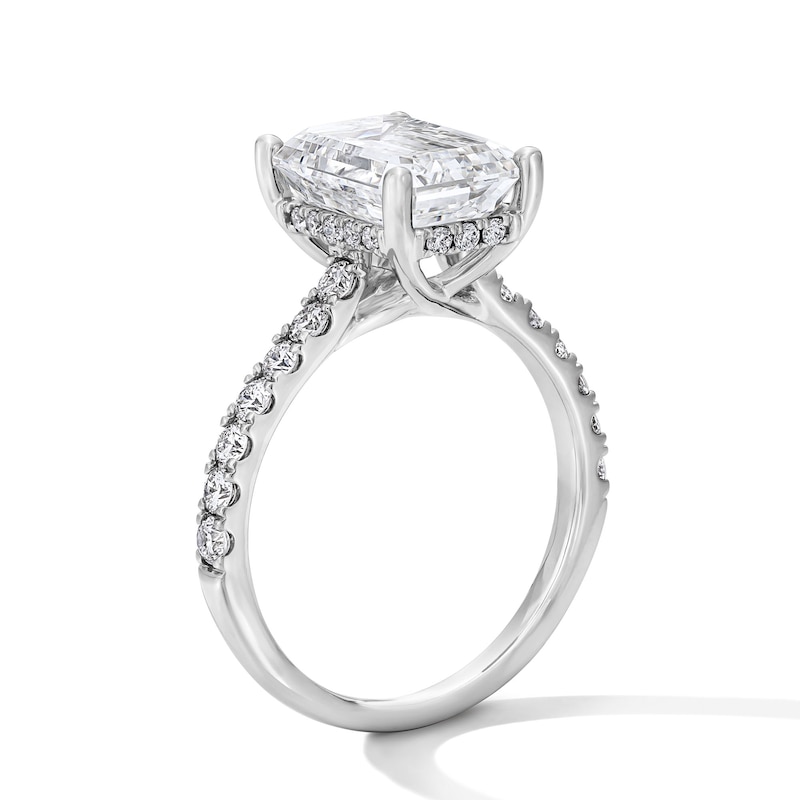 Main Image 5 of 4-1/2 CT. T.W. Emerald-Cut Certified Lab-Grown Diamond Engagement Ring in 14K White Gold (F/SI2)