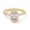Thumbnail Image 1 of 2-1/4 CT. T.W. Oval Certified Lab-Grown Diamond Bezel-Set Engagement Ring in 14K Gold (F/VS2)