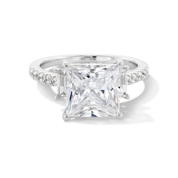 4-3/4 CT. T.W. Princess-Cut Certified Lab-Grown Diamond Collar Engagement Ring in 14K White Gold (F/SI2)
