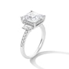 Thumbnail Image 2 of 4-3/4 CT. T.W. Princess-Cut Certified Lab-Grown Diamond Collar Engagement Ring in 14K White Gold (F/SI2)