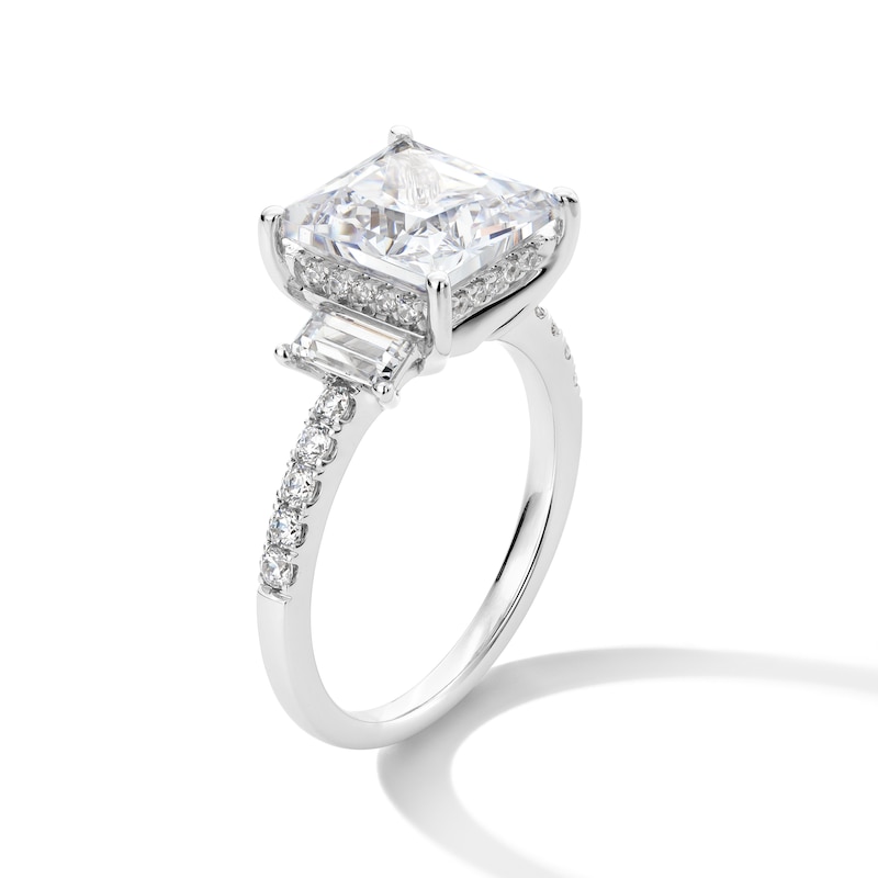 Main Image 2 of 4-3/4 CT. T.W. Princess-Cut Certified Lab-Grown Diamond Collar Engagement Ring in 14K White Gold (F/SI2)