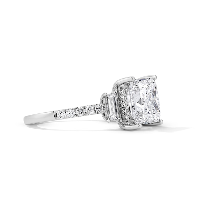 Main Image 4 of 4-3/4 CT. T.W. Princess-Cut Certified Lab-Grown Diamond Collar Engagement Ring in 14K White Gold (F/SI2)