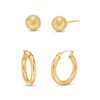 Thumbnail Image 1 of 7.0mm Ball Stud Earrings and 20.0mm Tube Hoop Earrings Set in Hollow 14K Gold