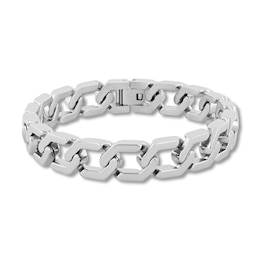 12.2mm Hexagon Link Bracelet in Solid Stainless Steel - 8.5&quot;