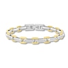 Thumbnail Image 1 of 1/3 CT. T.W. Diamond Link Bracelet in Solid Stainless Steel and Yellow Ion Plate - 8.5"