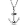 Thumbnail Image 2 of 1/15 CT. T.W. Black Diamond Anchor Pendant in Stainless Steel - 24”