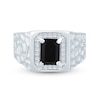Thumbnail Image 3 of Men’s Emerald-Cut Onyx and 1/5 CT. T.W. Diamond Frame Nugget Ring in 10K White Gold - Size 10