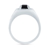 Thumbnail Image 4 of Men’s Emerald-Cut Onyx and 1/5 CT. T.W. Diamond Frame Nugget Ring in 10K White Gold - Size 10