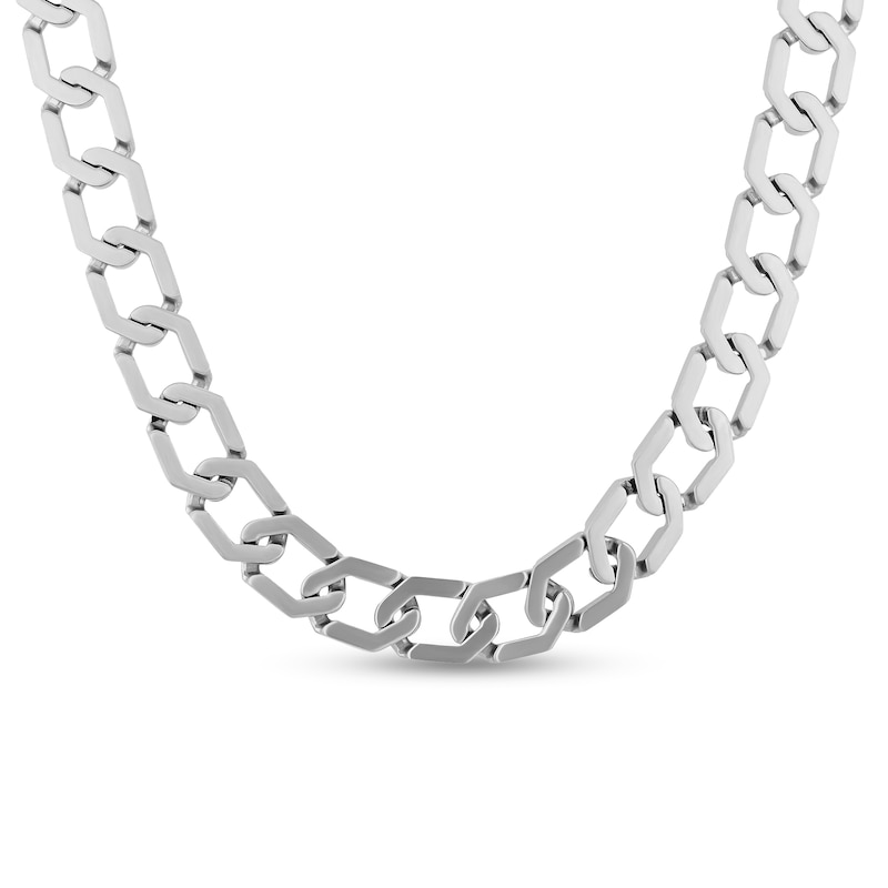 Main Image 1 of 12.2mm Hexagon Link Necklace in Solid Stainless Steel - 20"