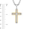 Thumbnail Image 4 of 1/2 CT. T.W. Diamond Cross Pendant in Stainless Steel and Yellow Ion Plate - 24"