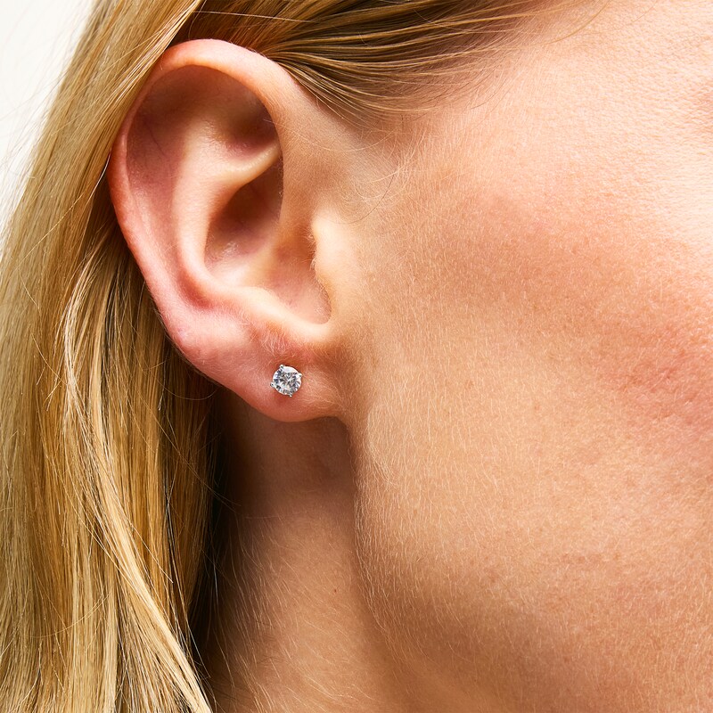 Main Image 2 of 1/2 CT. T.W. Diamond Solitaire Stud Earrings in 10K White Gold