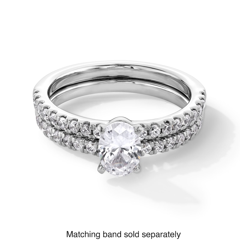 Main Image 5 of 1 CT. T.W. Oval Certified Lab-Grown Diamond Engagement Ring in 14K White Gold (F/SI2)