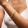 Thumbnail Image 2 of Graduated Peridot Tennis Bracelet in Sterling Silver with 18K Gold Plate - 7.25"