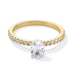 1 CT. T.W. Oval Certified Lab-Grown Diamond Engagement Ring in 14K Gold (F/SI2)