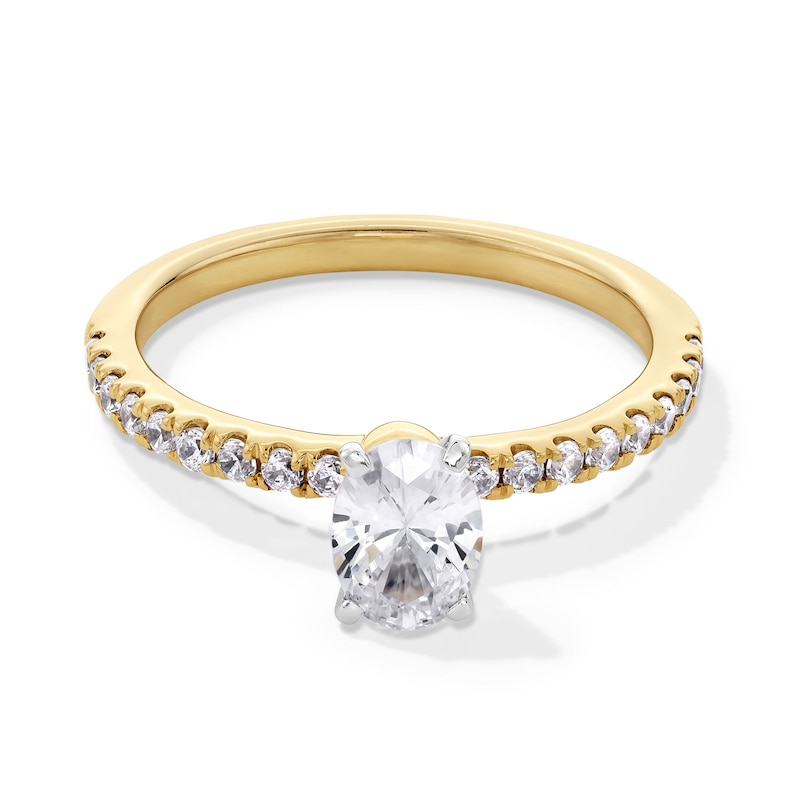 Main Image 1 of 1 CT. T.W. Oval Certified Lab-Grown Diamond Engagement Ring in 14K Gold (F/SI2)
