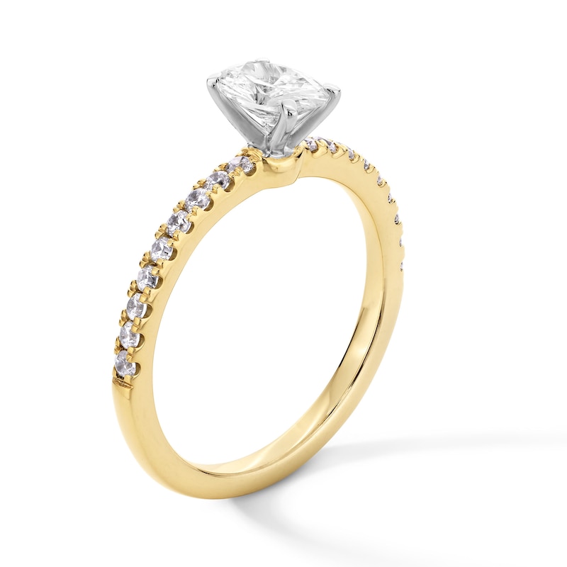 Main Image 3 of 1 CT. T.W. Oval Certified Lab-Grown Diamond Engagement Ring in 14K Gold (F/SI2)