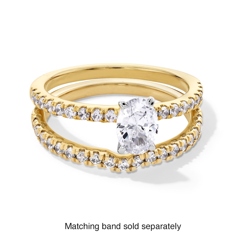 Main Image 4 of 1 CT. T.W. Oval Certified Lab-Grown Diamond Engagement Ring in 14K Gold (F/SI2)