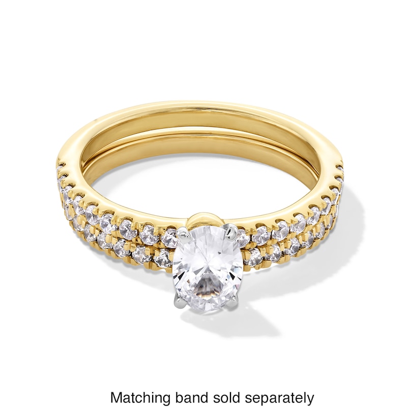 Main Image 5 of 1 CT. T.W. Oval Certified Lab-Grown Diamond Engagement Ring in 14K Gold (F/SI2)