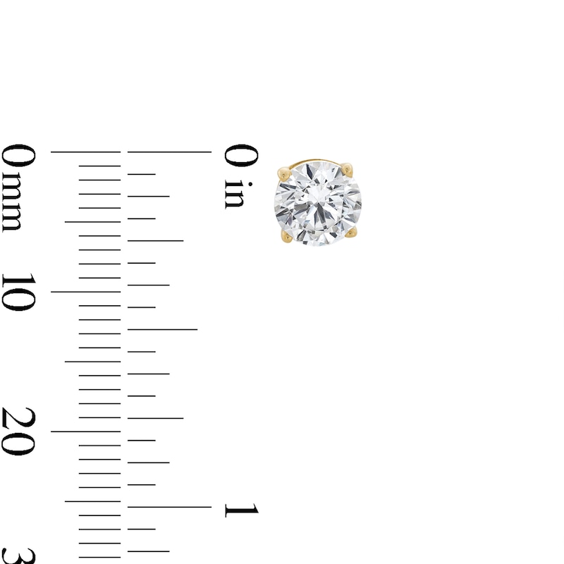 Main Image 3 of 2 CT. T.W. Certified Lab-Grown Diamond Solitaire Stud Earrings in 14K Gold (F/SI2)