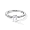 Thumbnail Image 1 of 1 CT. T.W. Emerald-Cut Certified Lab-Grown Diamond Engagement Ring in 14K White Gold (F/SI2)