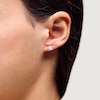 Thumbnail Image 2 of 1 CT. T.W. Princess-Cut Certified Lab-Grown Diamond Solitaire Stud Earrings in 14K Gold (F/SI2)