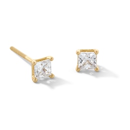 1/2 CT. T.W. Princess-Cut Certified Lab-Grown Diamond Solitaire Stud Earrings in 14K Gold (F/SI2)