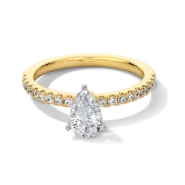 1 CT. T.W. Pear-Shaped Certified Lab-Grown Diamond Engagement Ring in 14K Gold (F/SI2)
