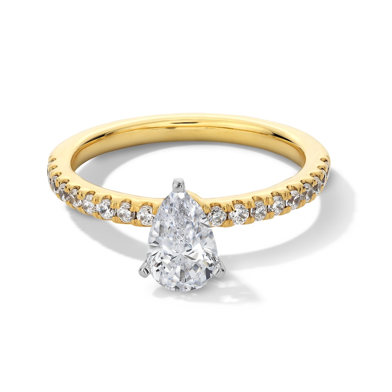 Main Image 1 of 1 CT. T.W. Pear-Shaped Certified Lab-Grown Diamond Engagement Ring in 14K Gold (F/SI2)