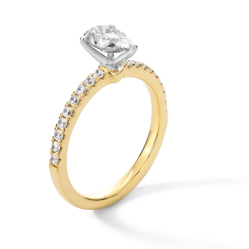 Main Image 3 of 1 CT. T.W. Pear-Shaped Certified Lab-Grown Diamond Engagement Ring in 14K Gold (F/SI2)