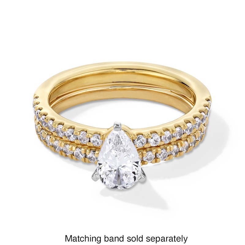 Main Image 5 of 1 CT. T.W. Pear-Shaped Certified Lab-Grown Diamond Engagement Ring in 14K Gold (F/SI2)